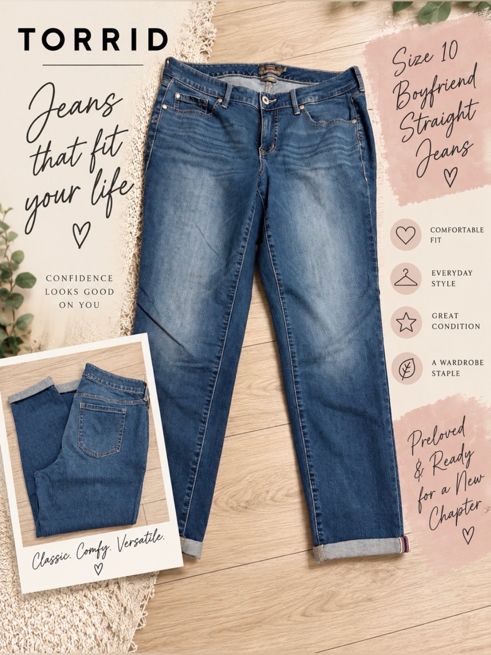 Torrid Vintage Stretch Boyfriend Straight Jeans